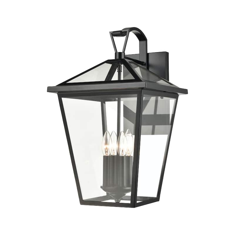 Elk Home Main Street Black With Clear Glass 4 Light Wall Sconce