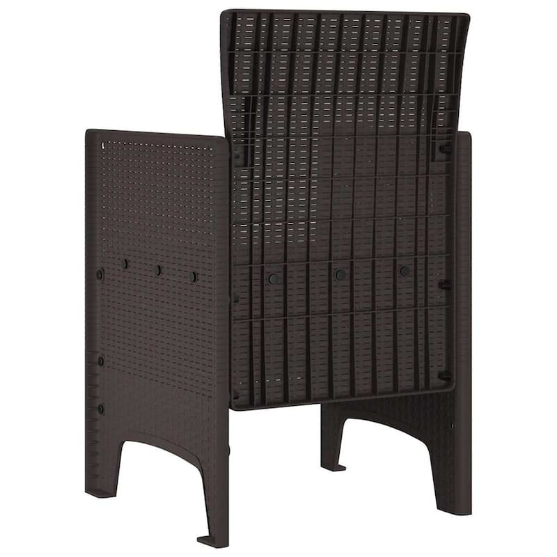 vidaXL Garden Chair 2/4 pcs Anthracite/Brown/White 53 x 49 x 85 cm PP - 53 x 49 x 85 cm