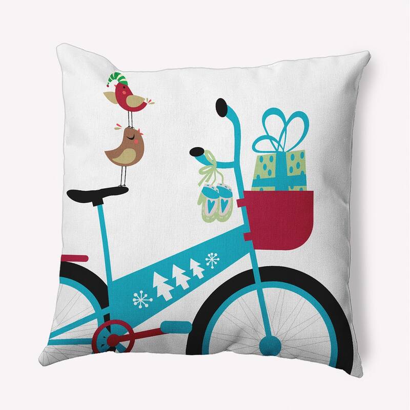 Close Up Bike Christmas Accent Pillow - 26" x 26" - Turquoise
