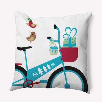 Close Up Bike Indoor/Outdoor Christmas Throw Pillow