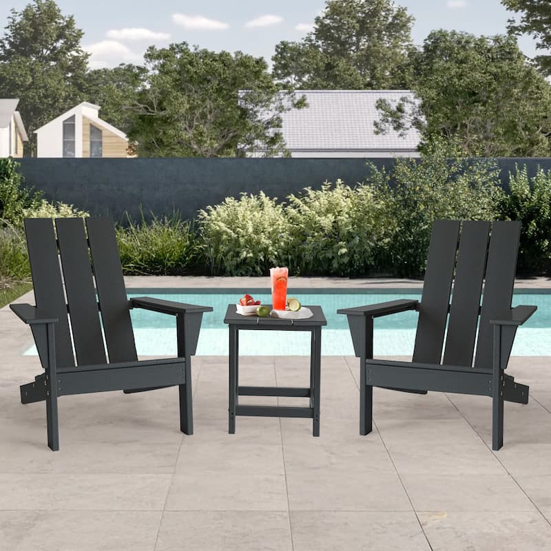 3-Piece Adirondack Chair Set with Table,HDPE All-Weather Resistant,Outdoor Chair for Patio,Garden,Poolside