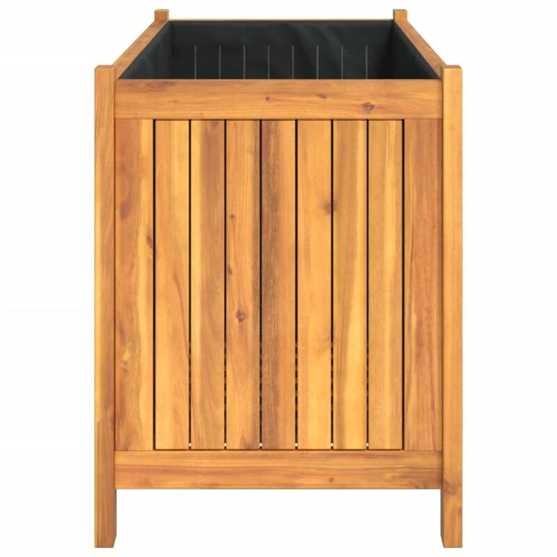 vidaXL Garden Planter with Liner Outdoor Flower Pot Box Solid Wood Acacia