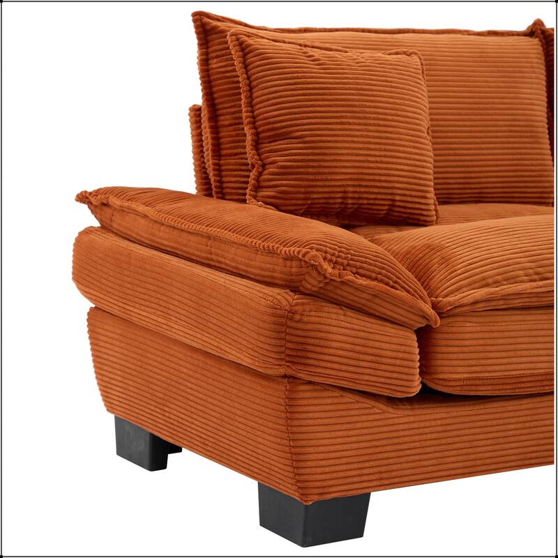 Corduroy Sofa Sleeper with Pillows