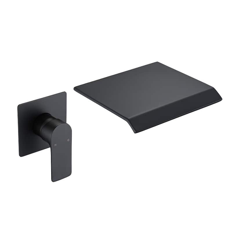 Topcraft Wall Mount Single Handle Waterfall Bathroom Faucet - Matte Black