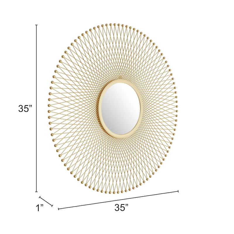 Golden Sands Round Mirror Gold - N/A