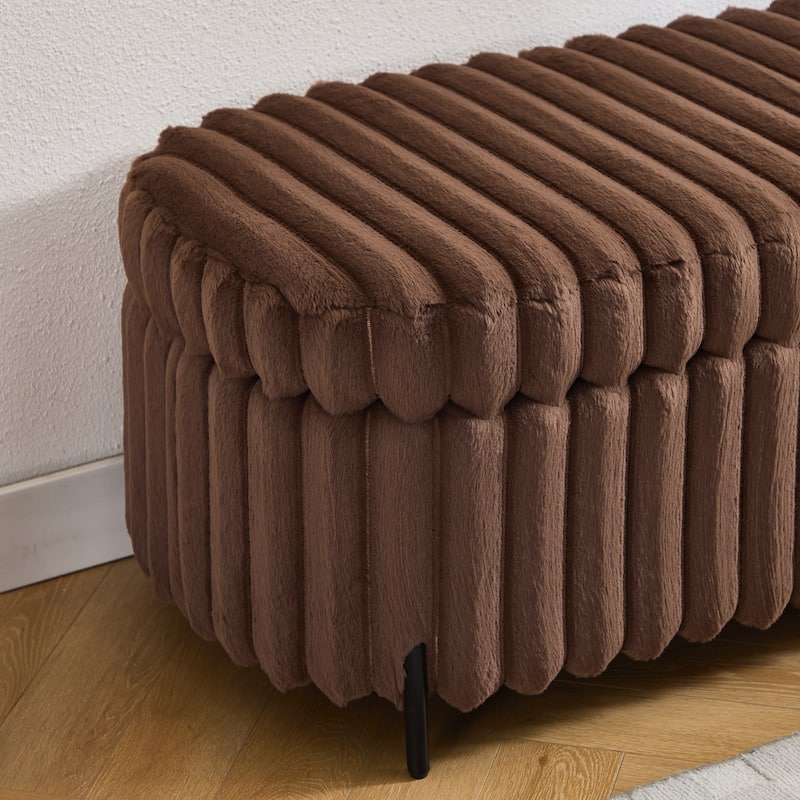 49.2"W Oversized Storage Ottoman,Modern Footstool Bench with Metal Legs