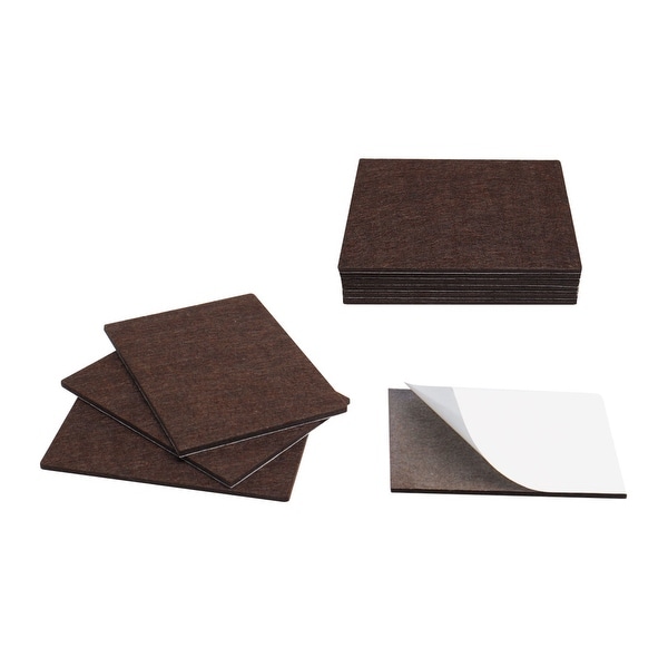 10pcs Felt Pads Rectangle 5 7/8" x 4 3/8" Self Stick Furniture Pads Non Slip Reduce Noise Floor Protector Brown