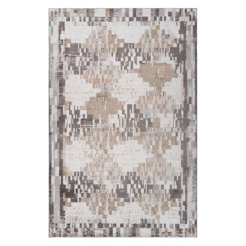 Bibon Distressed Abstract Stain Resistant Low Pile Durable Area Rug By HomeRoots
