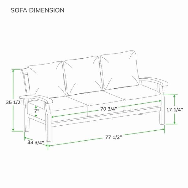 dimension image slide 1 of 2, Cambridge Casual Leon Teak Outdoor Deep Seating Sofa