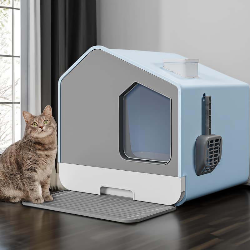 Moasis House-Like Cat Litter Box with Pads