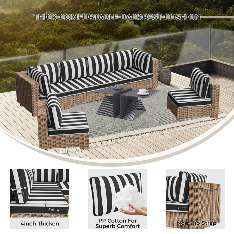 14 Piece Outdoor Furniture Replacement Cushions,Patio Seat Cushions
