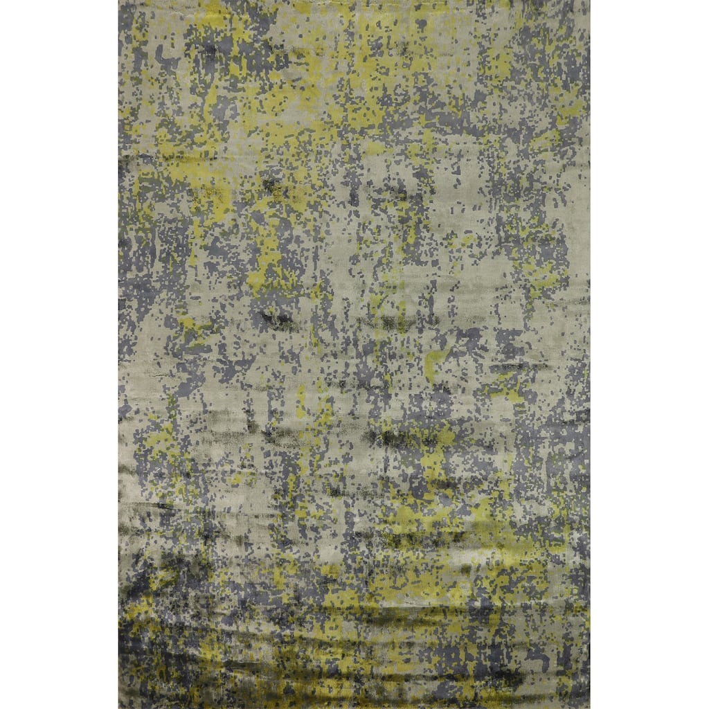 All-Over Abstract Oriental Area Rug Hand-Knotted Wool Carpet - 6'7"x 9'8"