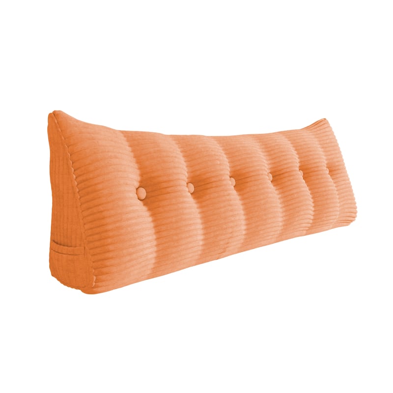 WOWMAX Headboard Reading Wedge Pillow Back Support Bed Rest TV Watch - King - Peach