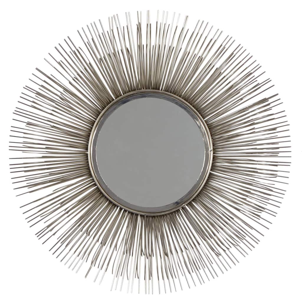 Metal Starburst Room Wall Mirror - Silver - Roche River Decor