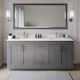Option Dark Gray / White Quartz Top / Brushed Gold