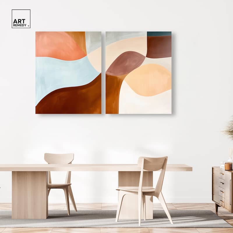 Shapes Revisited II Canvas Set of 2 by Art Remedy, Gallery Wrapped