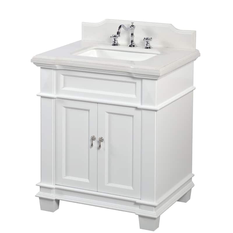 KitchenBathCollection Elizabeth 30" Bathroom Vanity with Quartz Top