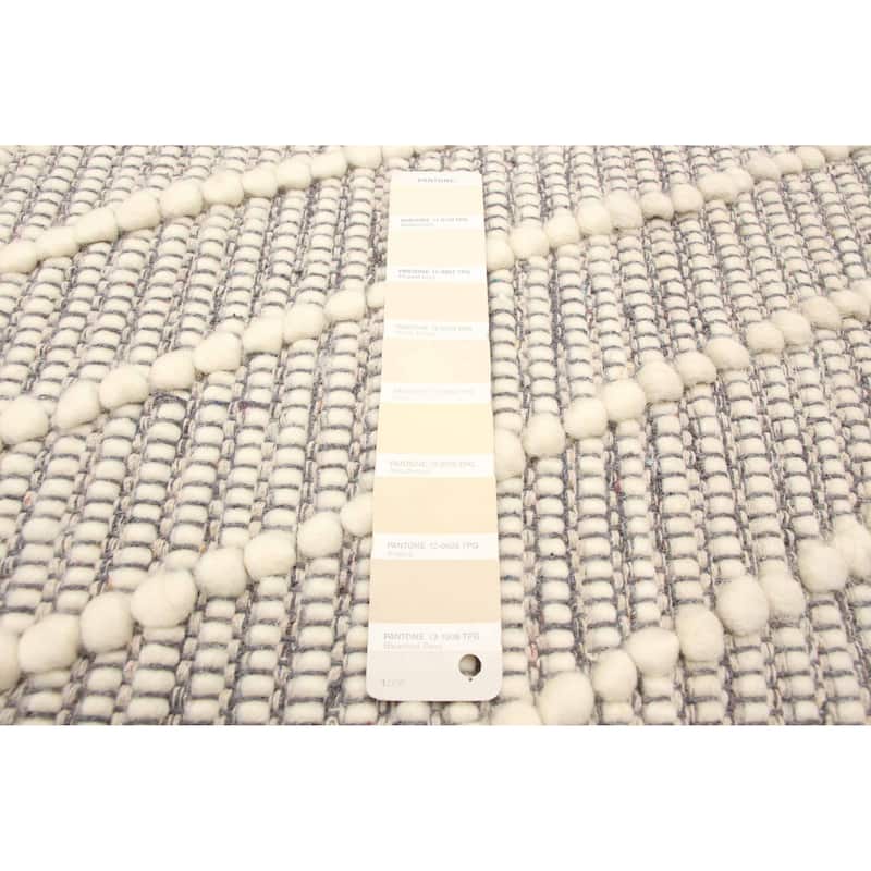 ECARPETGALLERY Braid weave Sienna Cream Wool Rug - 6'1 x 9'0
