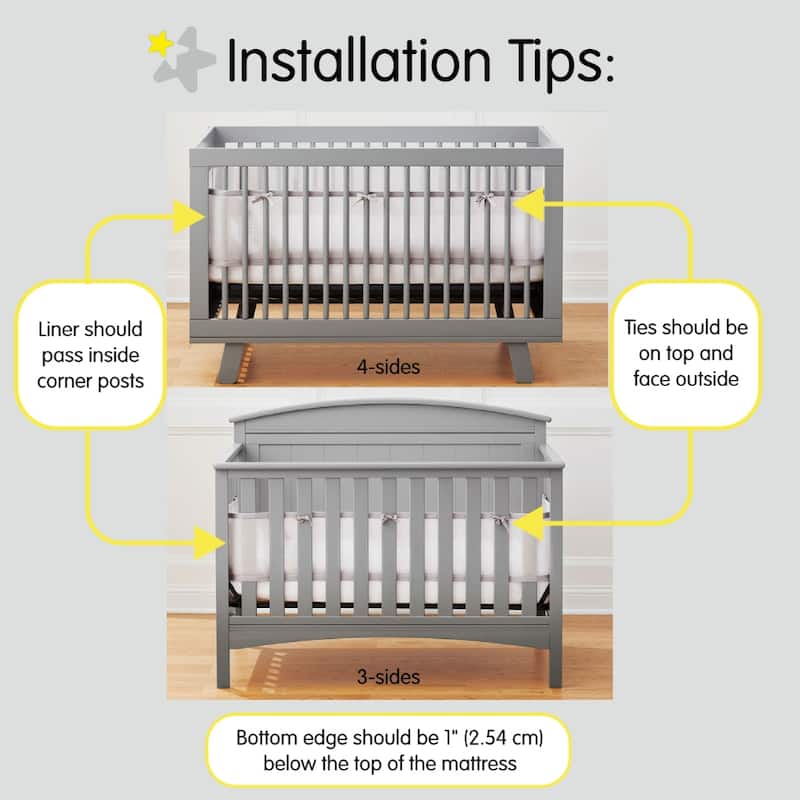 BreathableBaby Breathable Mesh Liner for Full-Size Cribs, Classic 3mm Mesh (Size 4FS Covers 3 or 4 Sides)