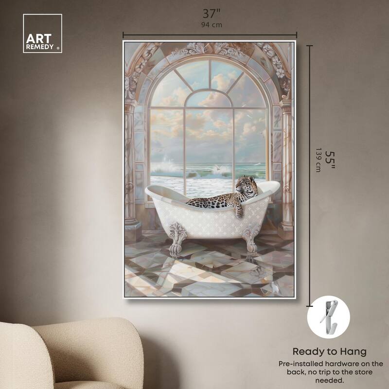 Jaguar Arch Bathroom Glam Canvas by Art Remedy