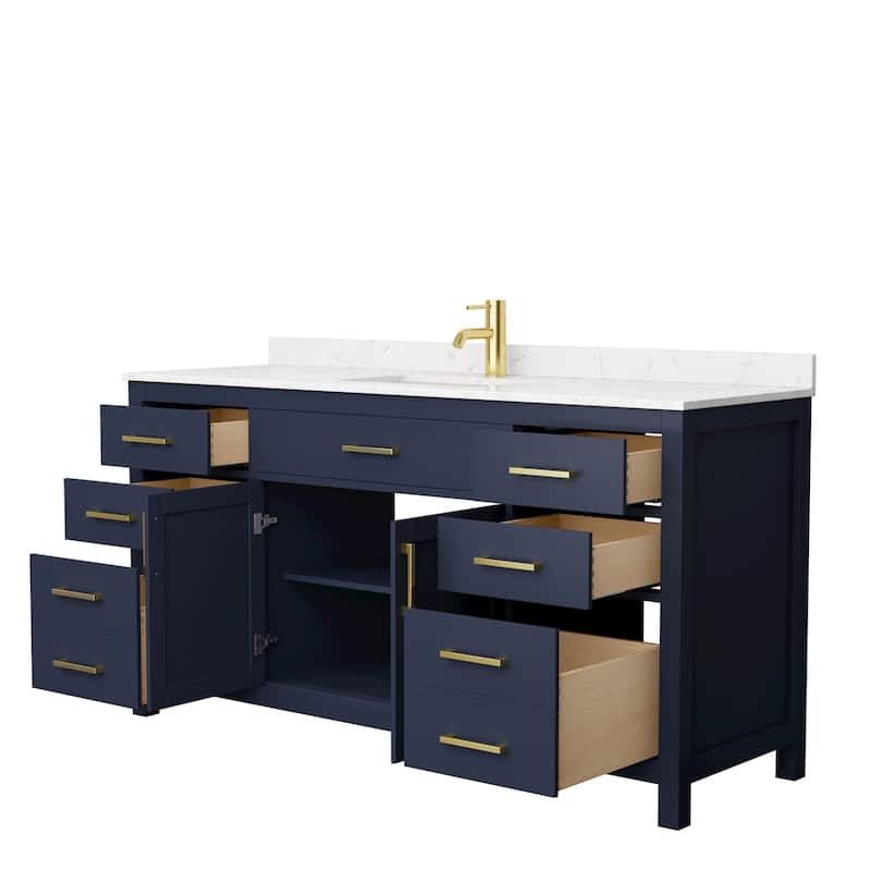 Beckett 66 Inch Single Vanity, Cultured Marble Top