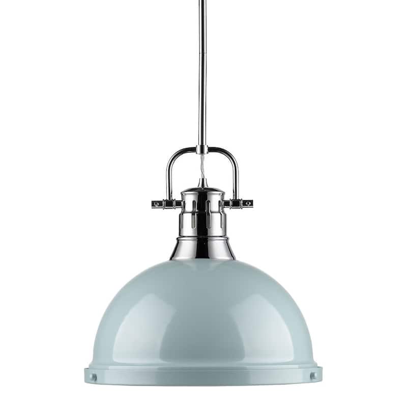 Golden Lighting Duncan Single Light 14" Wide Pendant - Seafoam