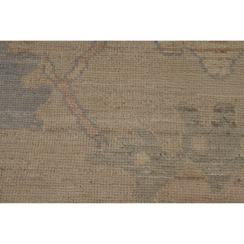 Floral Vegetable Dye Oushak Turkish Ug Handmade Wool Carpet - 8'10"x 12'0"