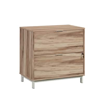 Brown 2-Drawer Lateral File Cabinet with Lock Ready-to-Use for Home Office