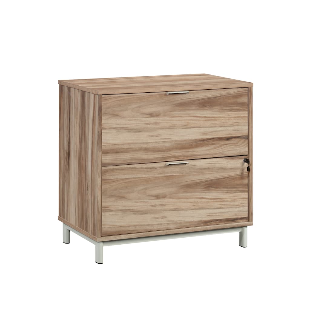 Brown 2-Drawer Lateral File Cabinet with Lock Ready-to-Use for Home Office