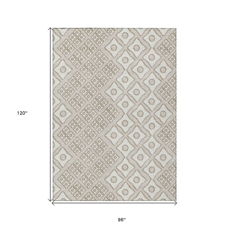 HomeRoots Geometric Transitional Rectangle Outdoor Rug