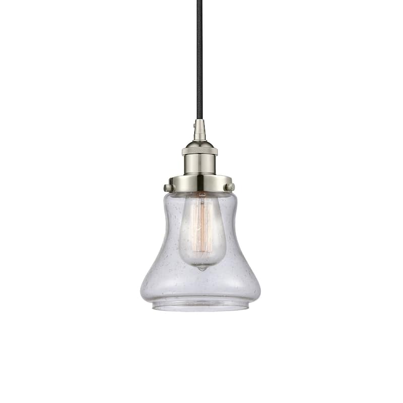Innovations Lighting 616-1PH-10-6 Bellmont Pendant Bellmont 6" Wide - Polished Nickel / Seedy