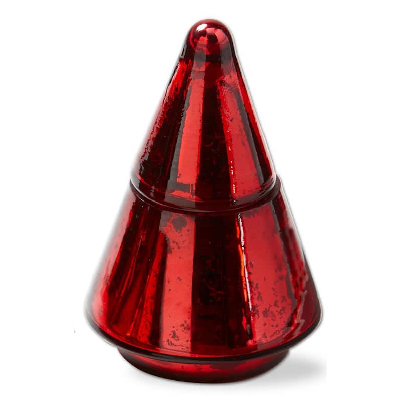 Mercury Glass Red Christmas Tree Scented Soy Wax Blend Candle with Lid, 3.0L x 3.0W X5.0H inches, Burn Time 25 Hours