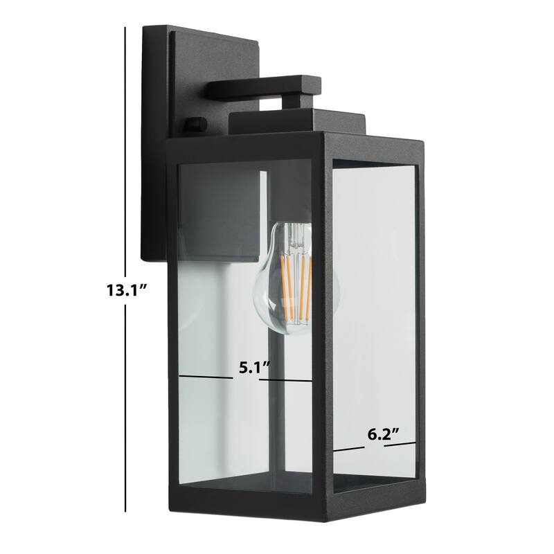 SAFAVIEH Lighting Memnuna 6" Outdoor Sconce (Set of 2) - 6" x 5" x 13" - withD/H - 6Wx5Dx13H