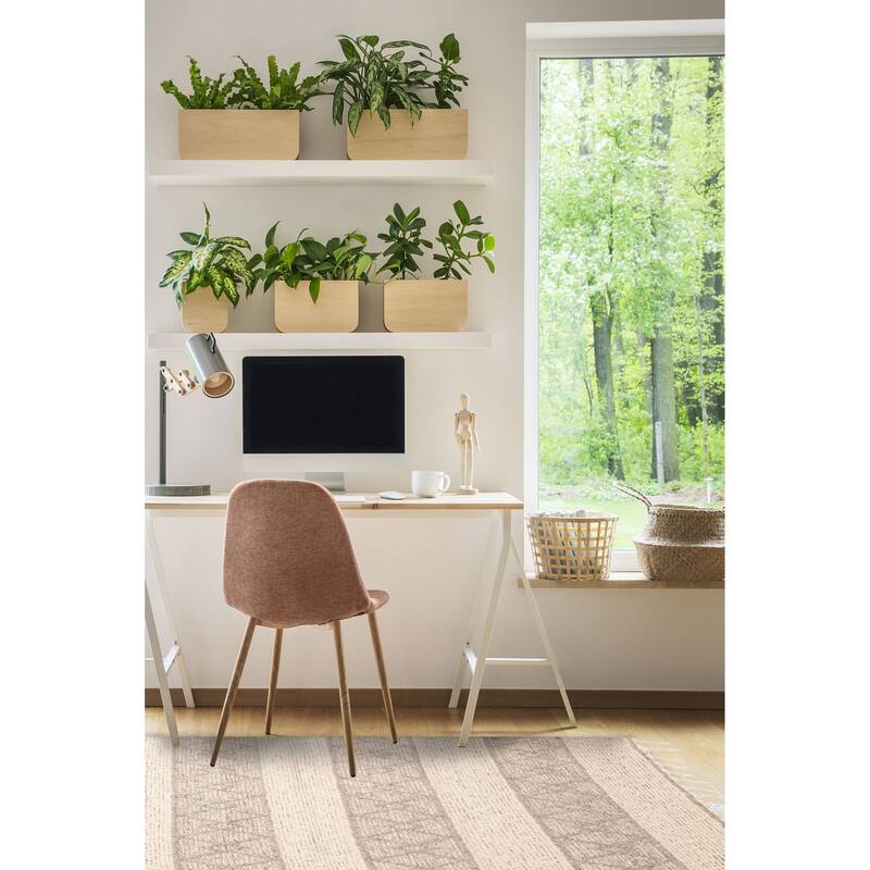 ECARPETGALLERY Braid weave Sienna Cream Wool Rug - 5'0 x 7'3