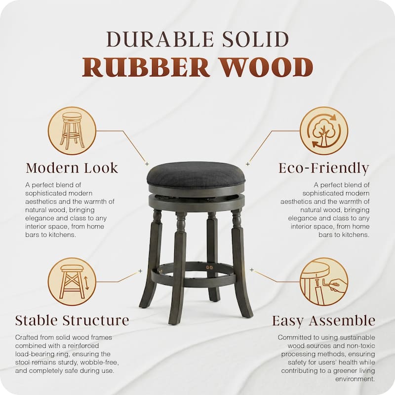 DTY Indoor Living Palmer Lake Backless Swivel Counter or Bar Stool