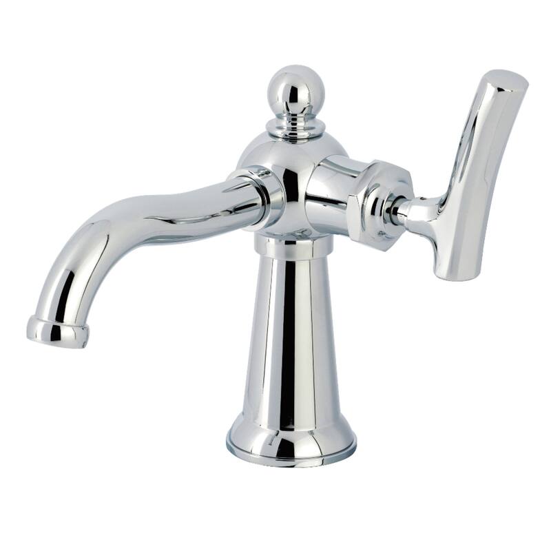 Kingston Brass Hallerbos Single-Handle 1-Hole Deck Mount Bathroom Faucet with Drain - Polished Chrome