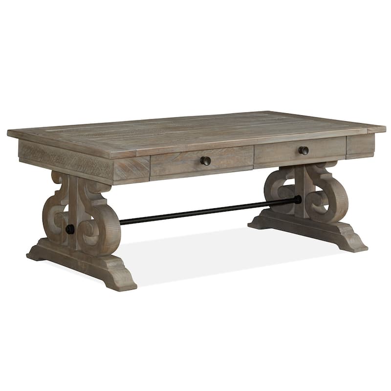 Magnussen Home Tinley Park Dove Tail Grey Rectangular Cocktail Table - 50''W x 30''D x 19''H