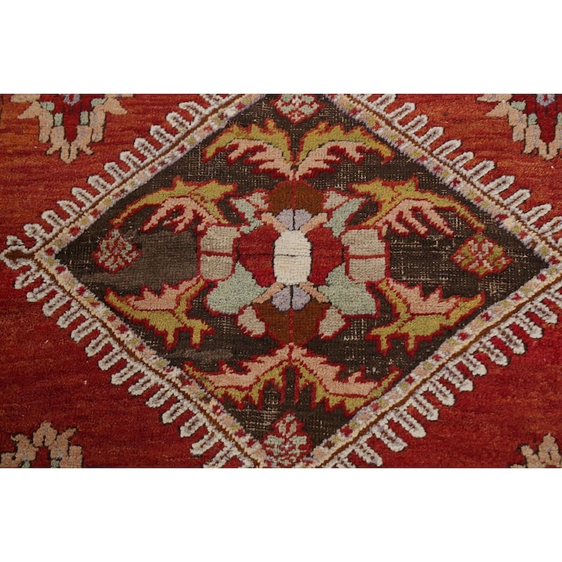 Vegetable Dye Geometric Anatolian Turkish Wool Area Rug Handmade - 3'9" x 6'7"
