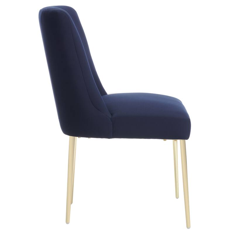 SAFAVIEH Couture Melonie Velvet Accent Chair - Mustard / Brass - 28"x23"x35.3" - 28" W x 23" D x 35" H - 28Wx23Dx35H