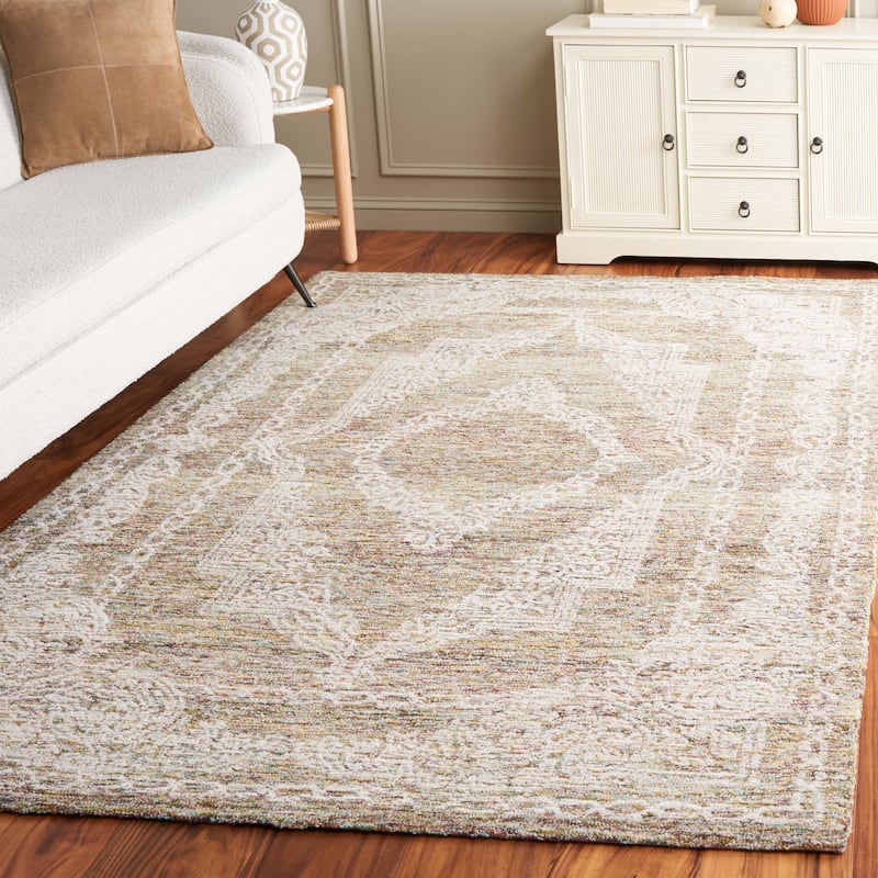 SAFAVIEH Handmade Metro Helmtraud French Country Wool Rug - 6' x 9' - Teal/Ivory