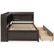 preview thumbnail 23 of 23, Twin Size L-shaped Bookcases Bed with Power Outlets, USB Charging Ports,Two Drawers