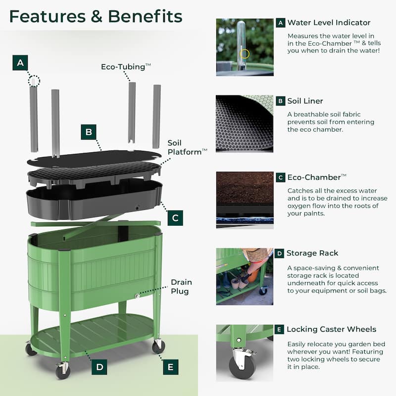 Permasteel Raised Garden Bed with Legs with EnGrow™ TrueSoil™ Technology