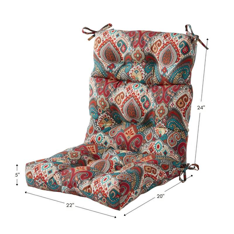 Global Multicolor 22-in x 44-in Outdoor High Back Chair Cushion (Set of 2) (Cushions Only)