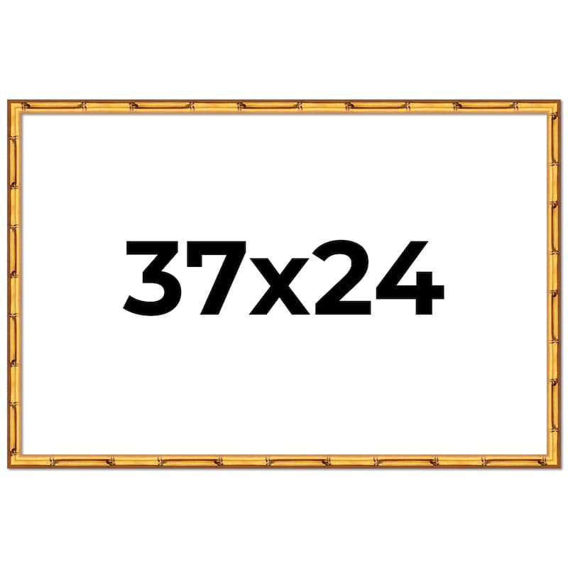 37x24 Frame Gold Bamboo Picture Frame Modern Photo Frame Includes UV Acrylic Shatter Guard Front Acid Free Foam Backing Board