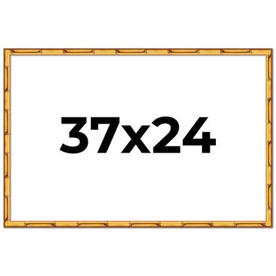 37x24 Frame Gold Bamboo Solid Wood Picture Frame | 1 Inch Moulding