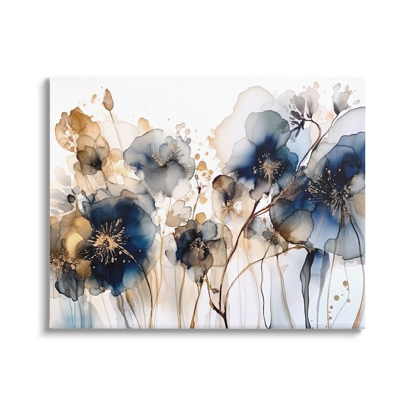 Stupell Navy & Gold Abstraction Canvas Wall Art Design by LSR Design Studio - 30 x 24