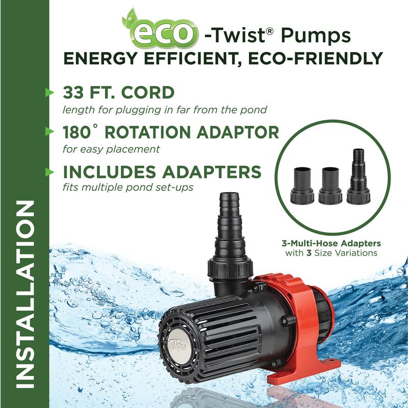 Alpine Corporation Eco-Twist Energy-Saving Pump with 33' Cord