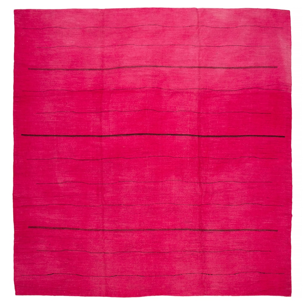 ECARPETGALLERY Flat-Weave Lahor Finest Pink Wool Tapestry Kilim - 12'11 x 13'1