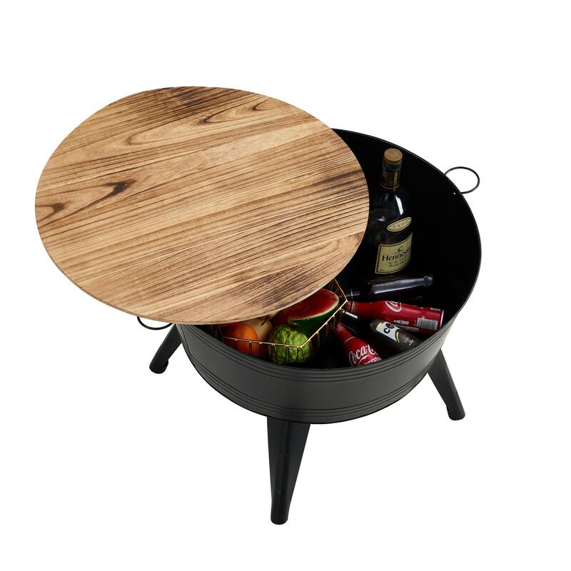 Metal Cocktail Table with Storage Space