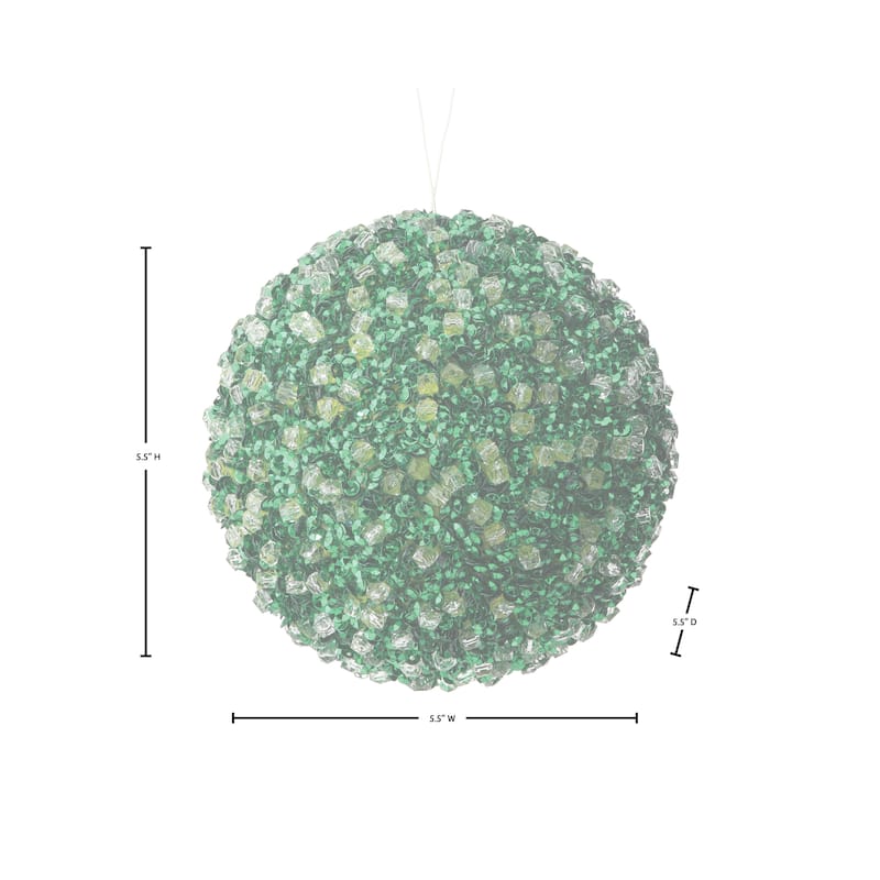 5.5" Diamond Ice Bead Ball Ornament Set of 3